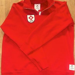 Red vintage roots sweater Mens Large.